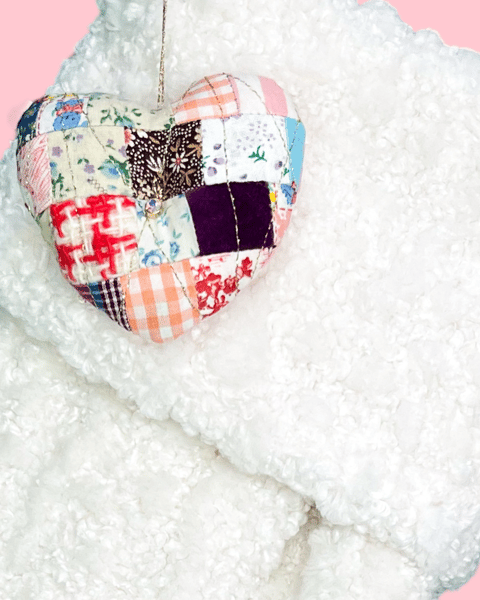 Image of My Heart To Yours Ornament Quilted Heart 2