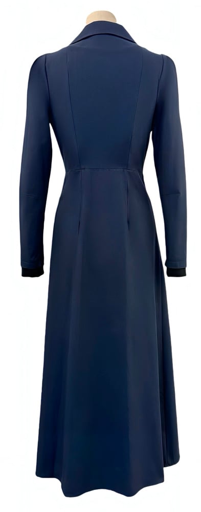 McClearon Jacket-Navy asymmetrical Zip Trench jacket/Dress, Modern