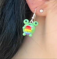 Image 3 of Pride frog earrings