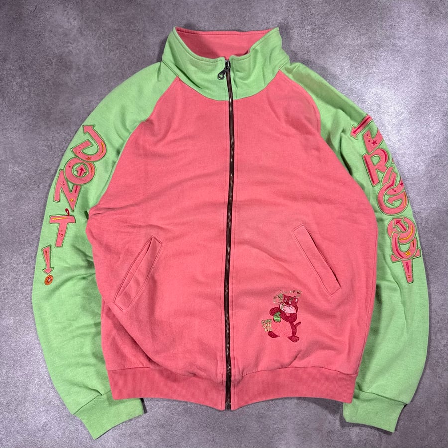 Image of 1980s Iceberg “Don’t Drug Out” Zip Up, Size Large