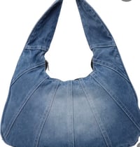 Image 2 of Size 8 Black & Denim Gorg Girl Crocs & Shoulder Bag