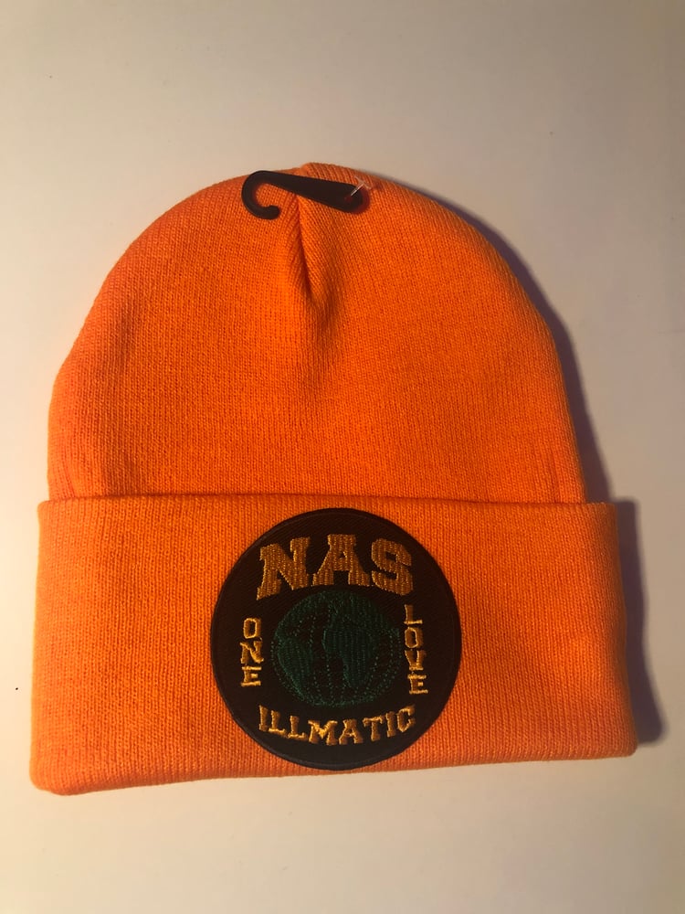 Image of Nas Illmatic Beanie Cap (Bright Orange) 