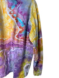 Image 10 of XL Unisex Adult Soft Long Sleeve Tee in Bright Geode Ice Dye