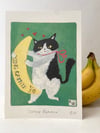A5 art print -Catnip Banana 