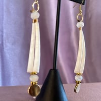 Image 2 of Small Dentalium earrings (opaque white)