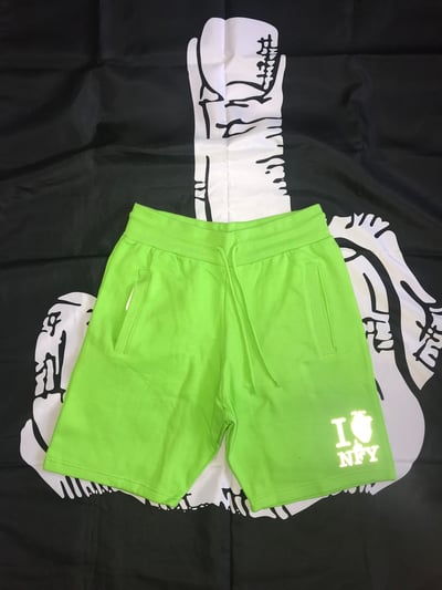 Image of I 💚 NFY Sweat Shorts (Slime Green)