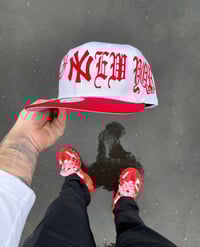 Image 1 of TRI TONE WHITE/ RED YANKEES CUSTOM FITTED 