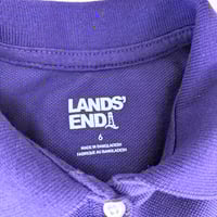 Image 4 of Girls Lands' End School Uniform Deep Purple Polo Dress 2