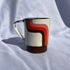 Retro White Rainbow Ceramic Mug