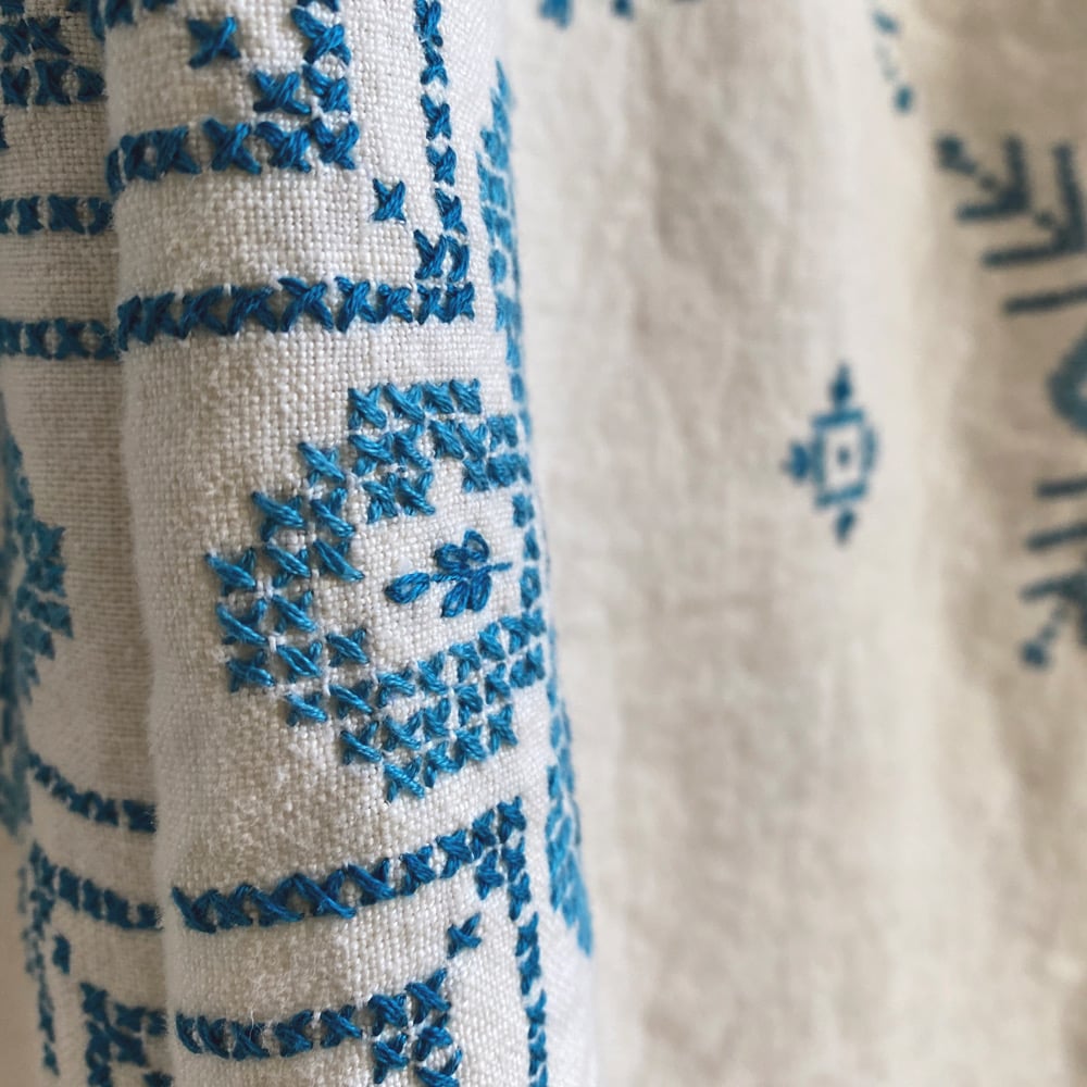 Image of Blue Star Linen Tablecloth Granny Pants
