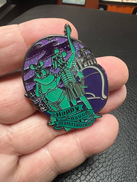 Image of 2” Haunted Mansion “Happy Haunts Materialize”” Enamel Pin