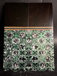 Image 2 of African Blackwood & Green @Kaoticartworks Resin Segmented Knife Scales