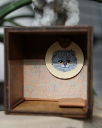 Image 3 of Pipe cleaner Scottish fold kitten with wooden modular display 