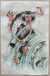 Hand painted washi print #06