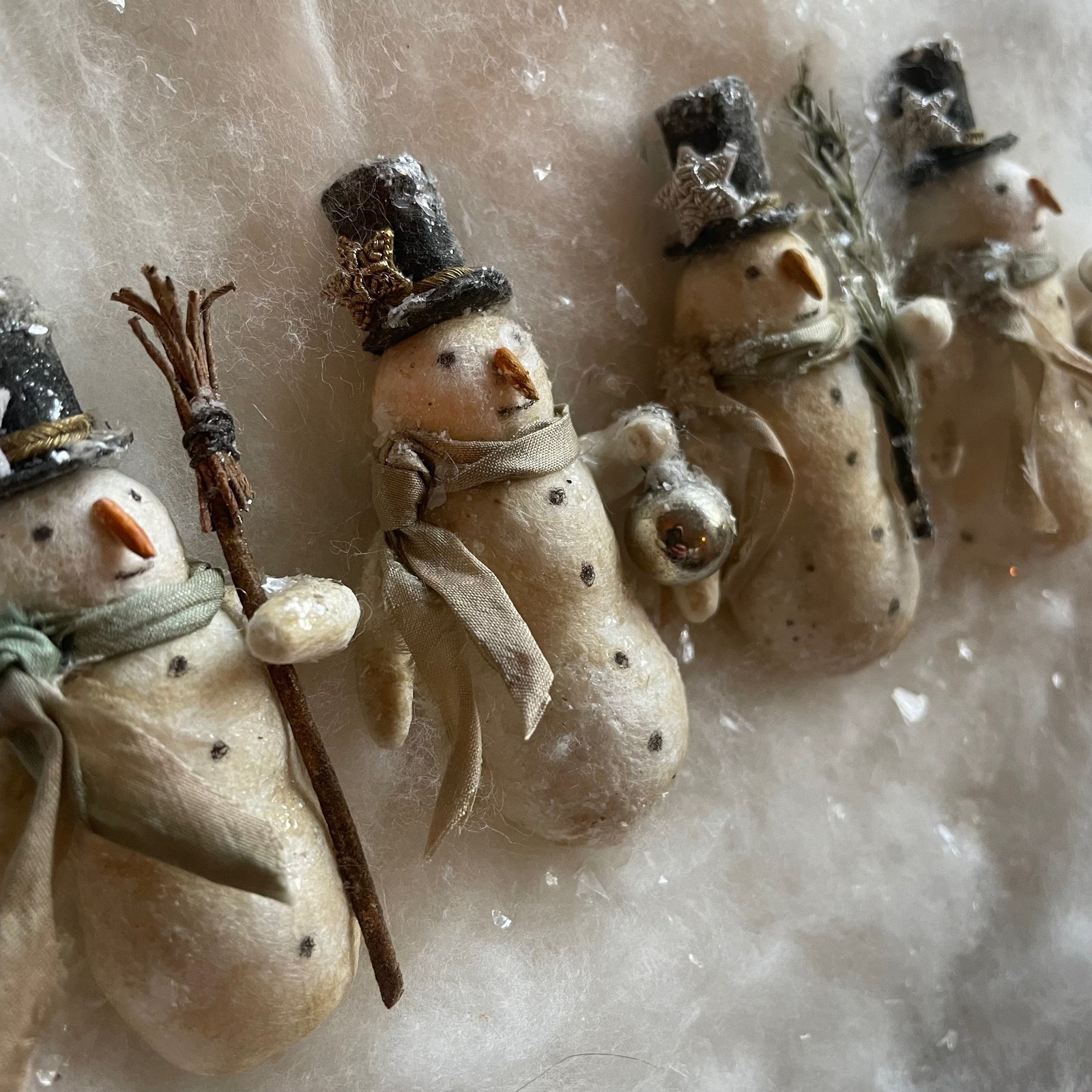 Spun Cotton Snowman, Ornament 2 | Full Moon Wares