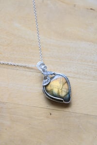 Image 2 of Sterling Silver x Sunset Yellow Labradorite Pendant