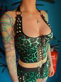 Image 3 of Velvet leopard top with studs - different colours