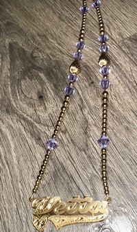 Image 2 of nameplate beaded necklace 