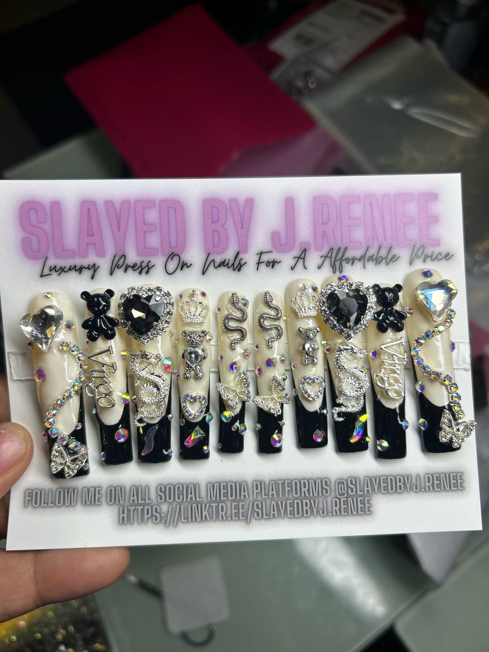 French Freestyle 3XL Birthday Press On Nail Set