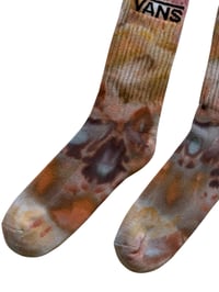 Image 3 of L/XL Adult VANS Hand-Dyed Crew Socks in Golden Watercolor Ice Dye