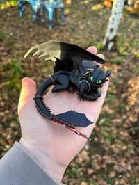 Image 2 of Laying Night Dragon Sculpture 