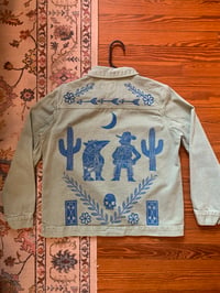 Image 1 of "Showdown" - Mint Green Printed Denim Jacket