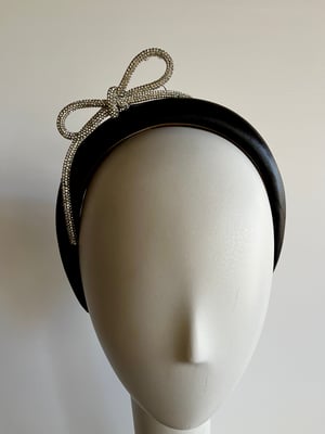 Image of Black headband w diamanté bow