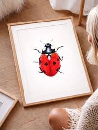 Image 1 of Ladybug Watercolor Illustration PRINT 