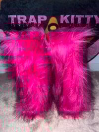 Image 4 of Pink Black Faux Imitation Fur Y2K Yeti Baddie Snow Boots