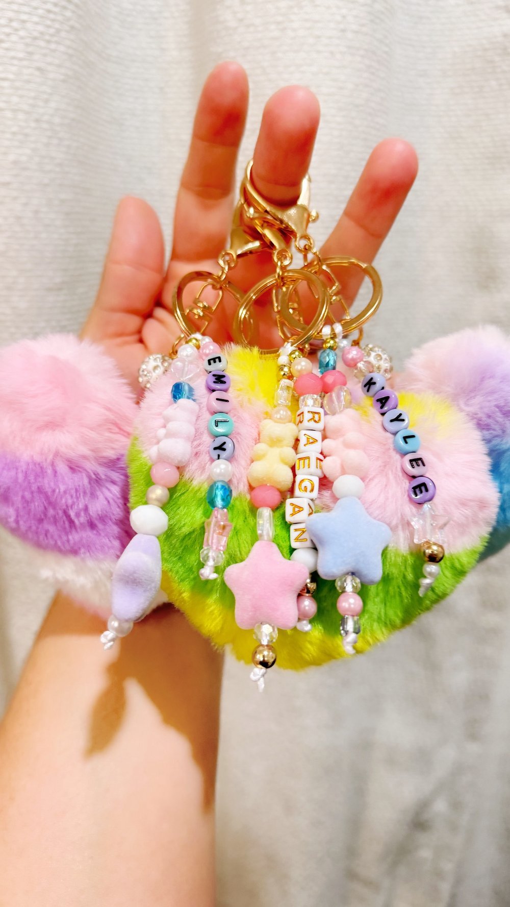 Image of Personalized Puffy Heart Keychain