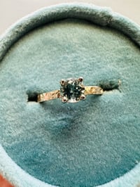 Image 2 of size 6.5 Malawi sapphire engagement ring in 14k white gold