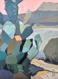 Image 2 of Cactus 4 - 8x10" Acrylic On Wood Panel