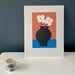 Image of Two White Flowers handmade print