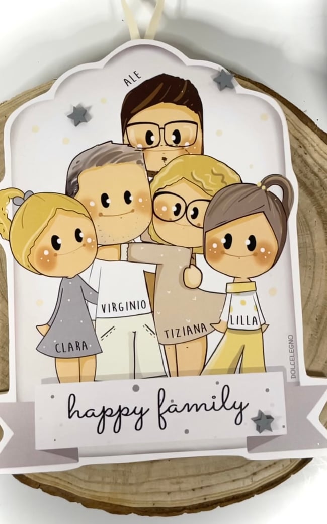 targa verticale famiglia personalizzabile