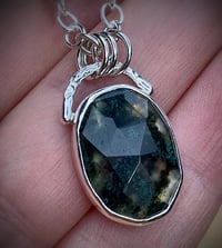 Image 3 of SOLD - Moss Agate Open Heart Pendant 