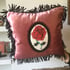 Red Rose Patch Pink Velvet Cushion Cover Image 5