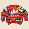 REWORKED ADIDAS BATIK PATCHWORK SWEATSHIRT SIZE LARGE