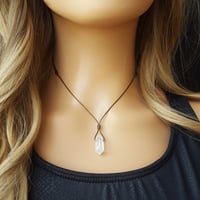 Image 1 of Clear quartz necklace - Adjustable cord crystal point necklace 