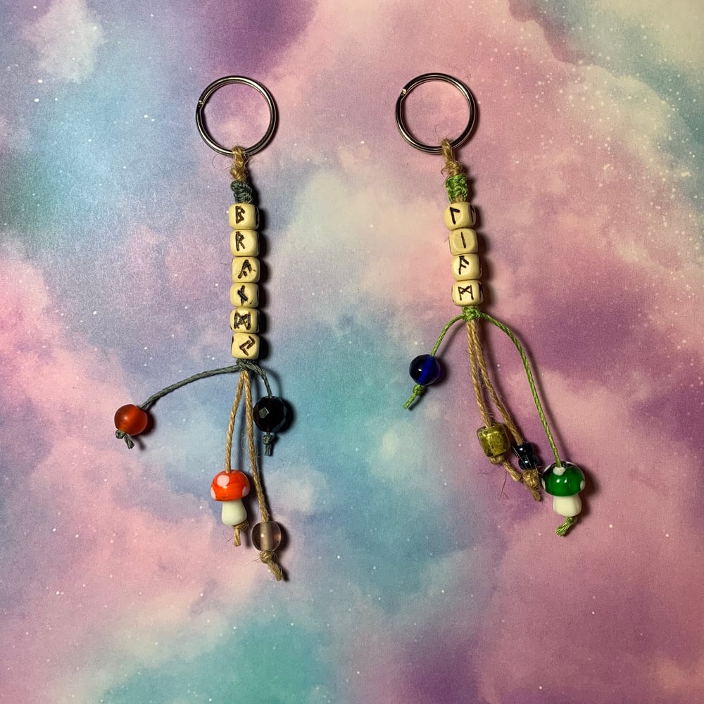Image of Personalized Futhark Rune Keychain Custom