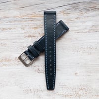 Image 4 of 18mm Corfam Style Strap - Missouri Navy