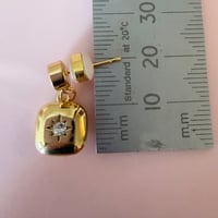 Image 4 of Puffy Gold Square on a circular stud