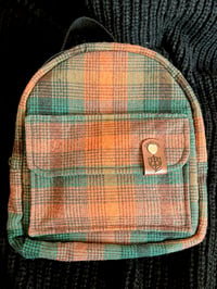 Image 1 of Mini Hunter’s plaid backpack cat lining fabric