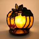 Large Iridescent Orange Pumpkin Candle Holder 🎃