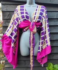 Image 3 of Stevie sari top-upto size 8-12 pink purple