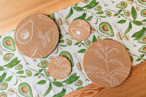 Image of Avocado cork mats