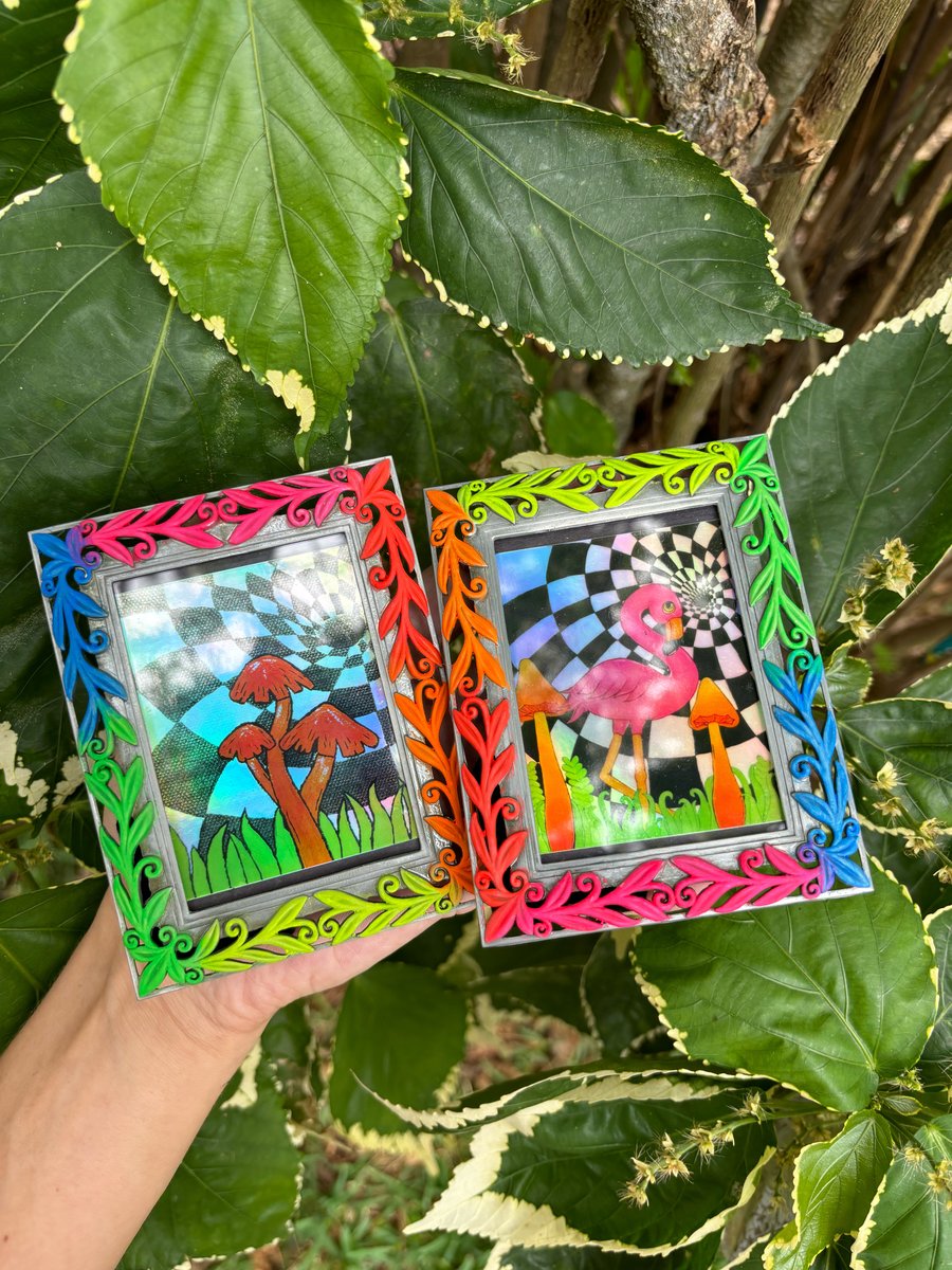 Image of Blacklight frame with holographic sticker