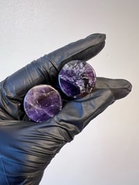 Image 1 of Amethyst - Gem Stone Double Flared Plugs - Crystal Plugs - Stretched Ears