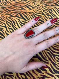 Image 1 of Sterling silver ring with coffin red rosarita size 48
