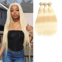 Image 1 of 613 BLONDE Grade 10A Raw Indian Straight bundles