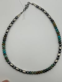 Image 4 of Turquoise Rondel Necklace 16.5”